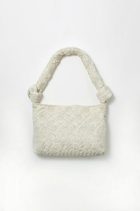 Dahlia shrinking embroidery bag (Ivory)