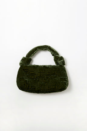 Symbolic embroidery velvet bag (Green)