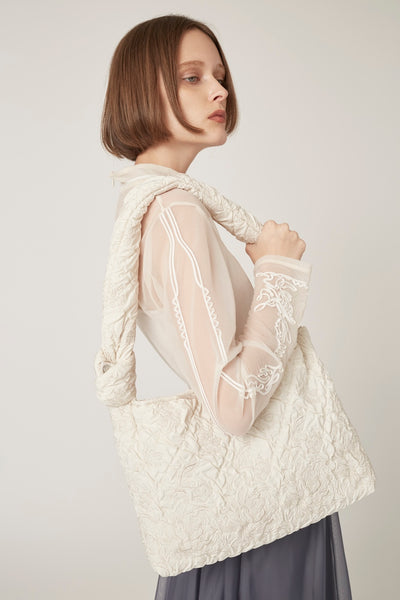 大丽花缩水绣花包（象牙色） 