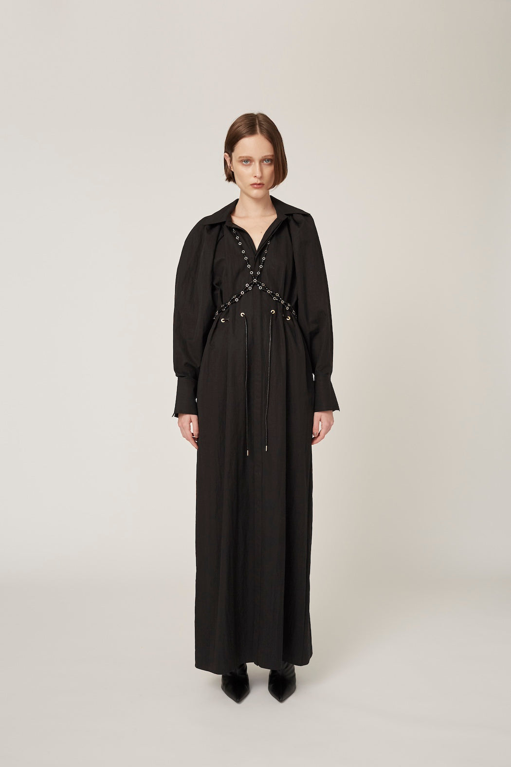 "DEAR" shirt dress (Black)