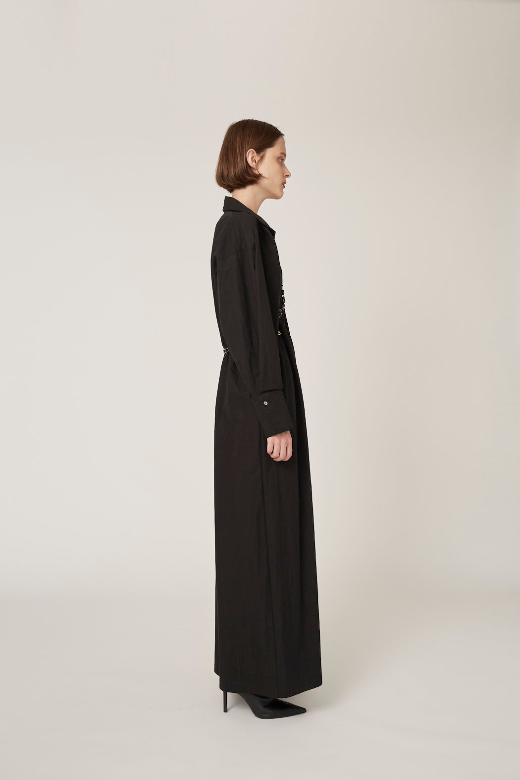 "DEAR" shirt dress (Black)