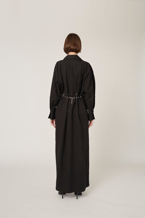 "DEAR" shirt dress (Black)