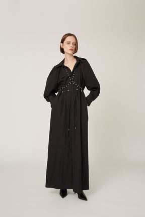 "DEAR" shirt dress (Black)