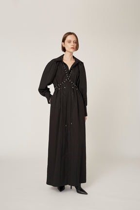 "DEAR" shirt dress (Black)