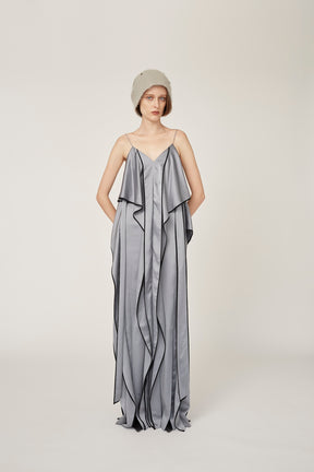 Rippling camisole dress (Gray)