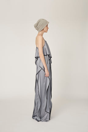 Rippling camisole dress (Gray)