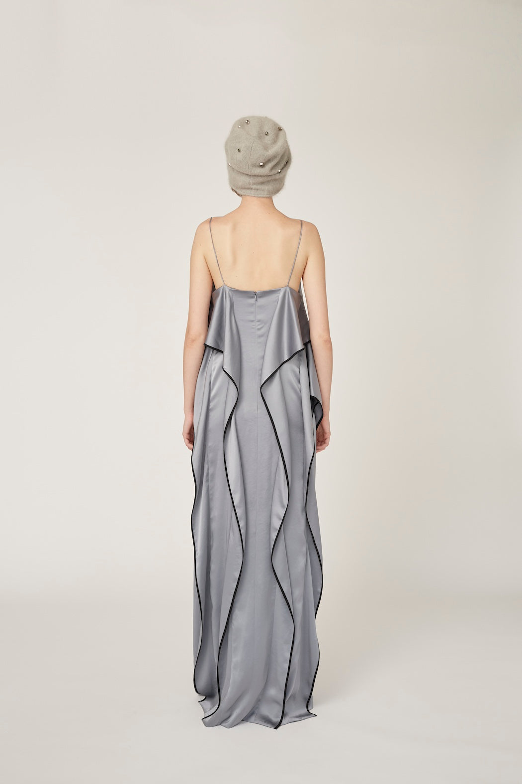 Rippling camisole dress (Gray)