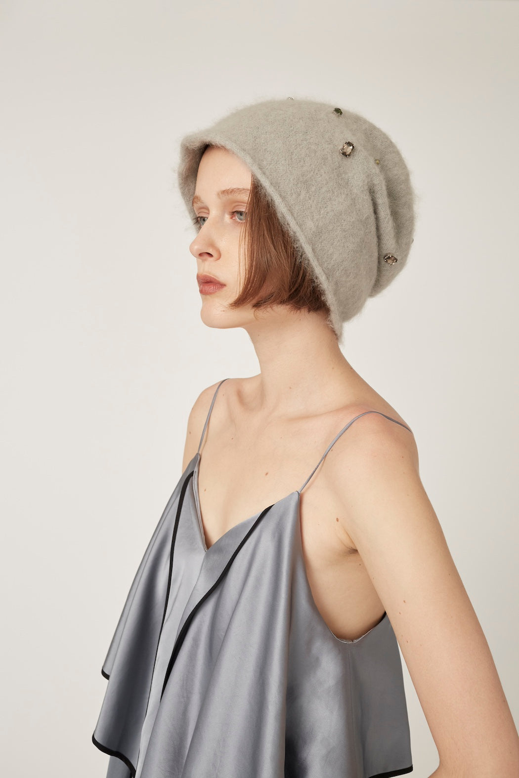 Rippling camisole dress (Gray)