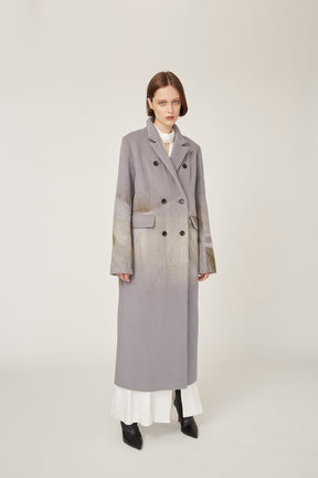 "Emerge" needle punch wool coat (Gray)