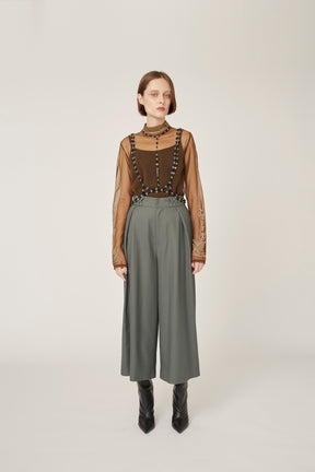 Ivy wool culottes (Khaki)