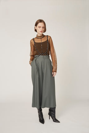 Ivy wool culottes (Khaki)