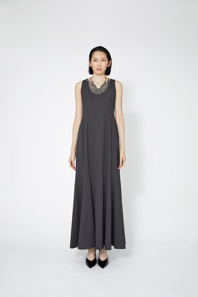 Vine embroidered jersey dress (Gray)