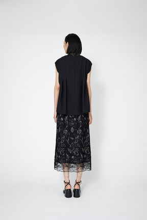 Seem flower lace tops (Black)