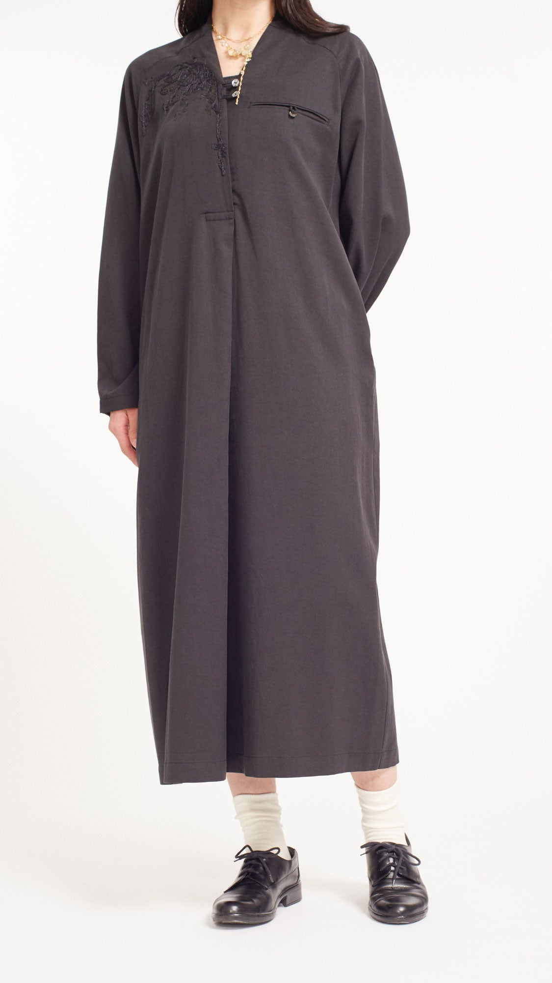 MURRAL Veil embroidered dress (Black)