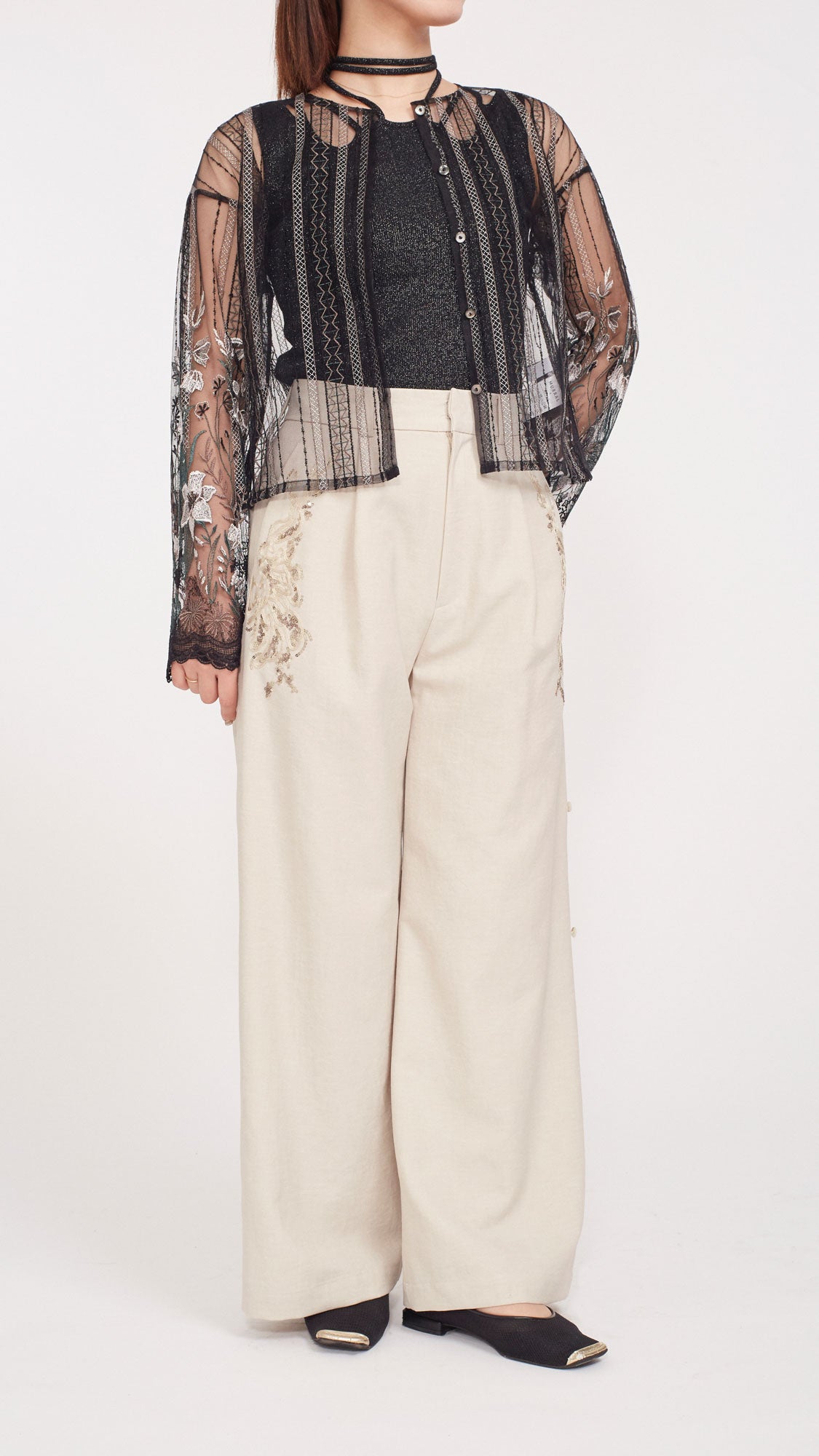 MURRAL Glitter ivy tank (Black)