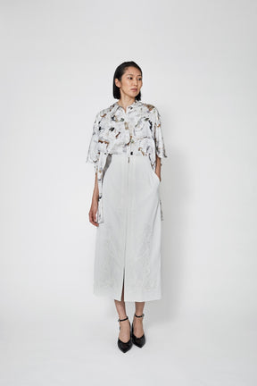 Cucurbita embroidered skirt (White)