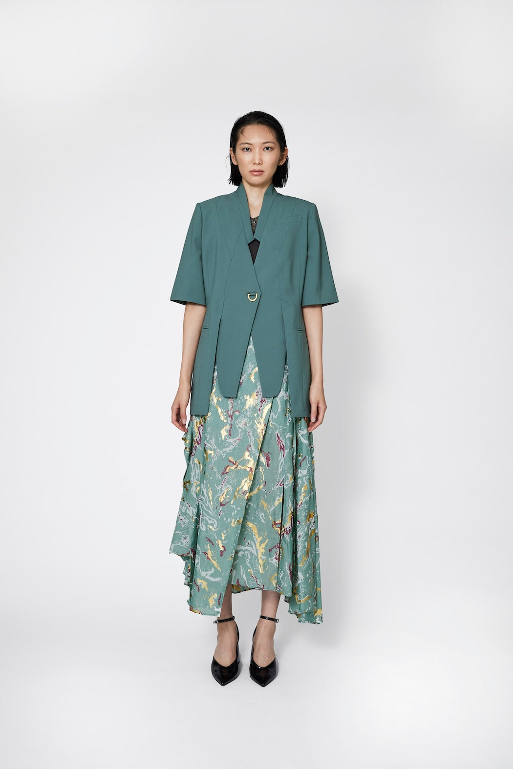 Branching half sleeve jacket (Green)