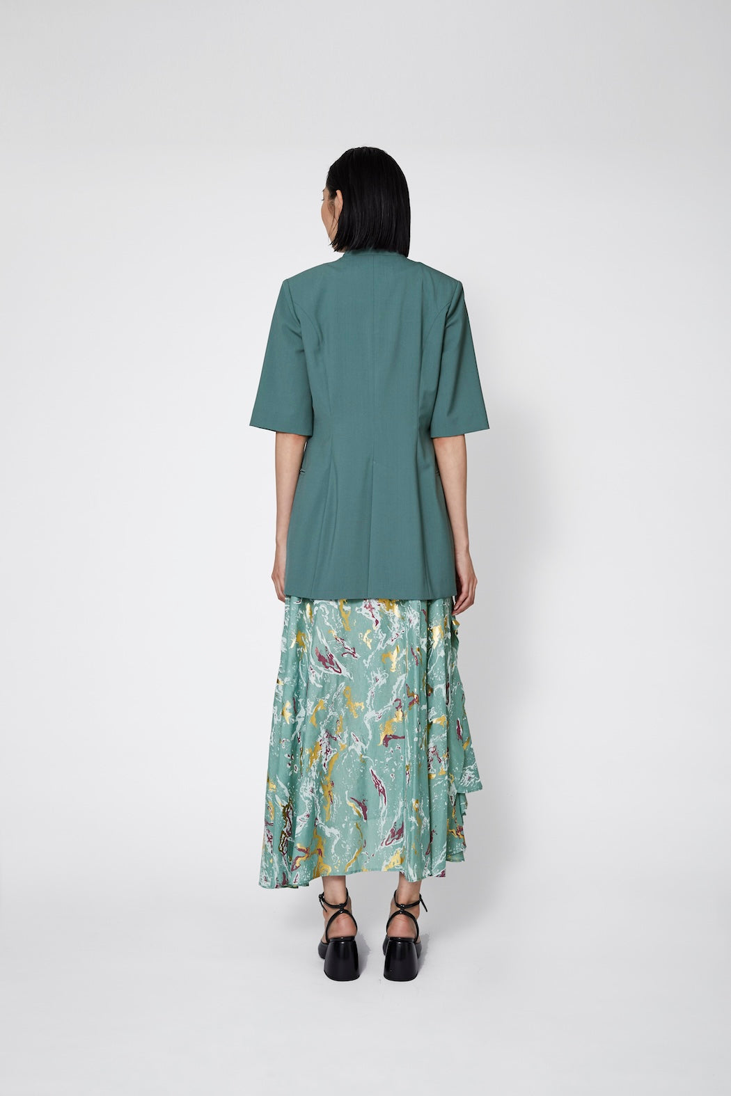 Branching half sleeve jacket (Green)