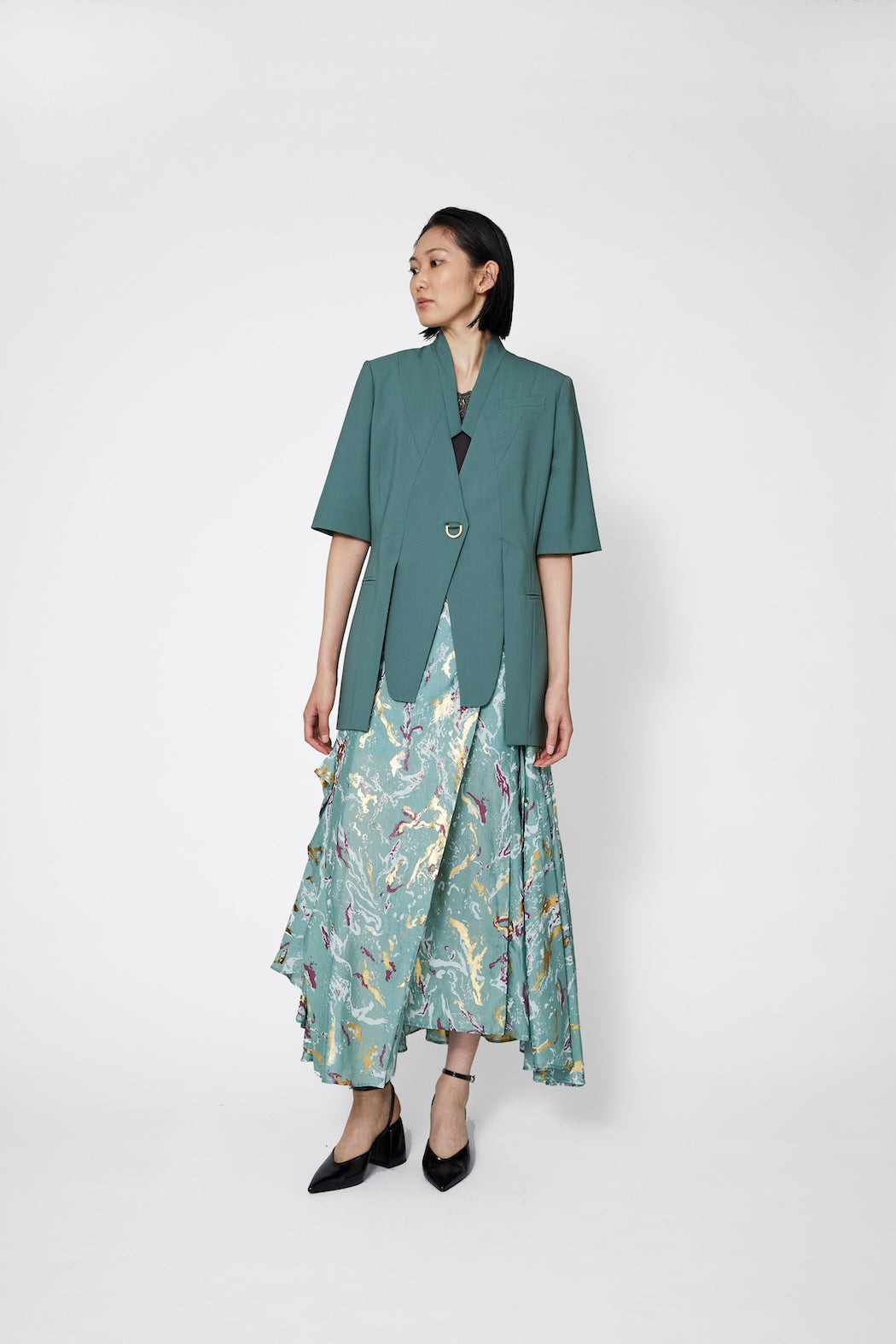 Branching half sleeve jacket (Green)