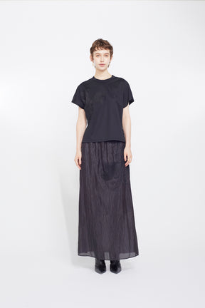 Flutter patchwork embroidered tops (Black)