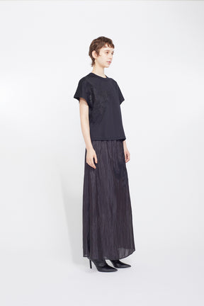 Flutter patchwork embroidered tops (Black)