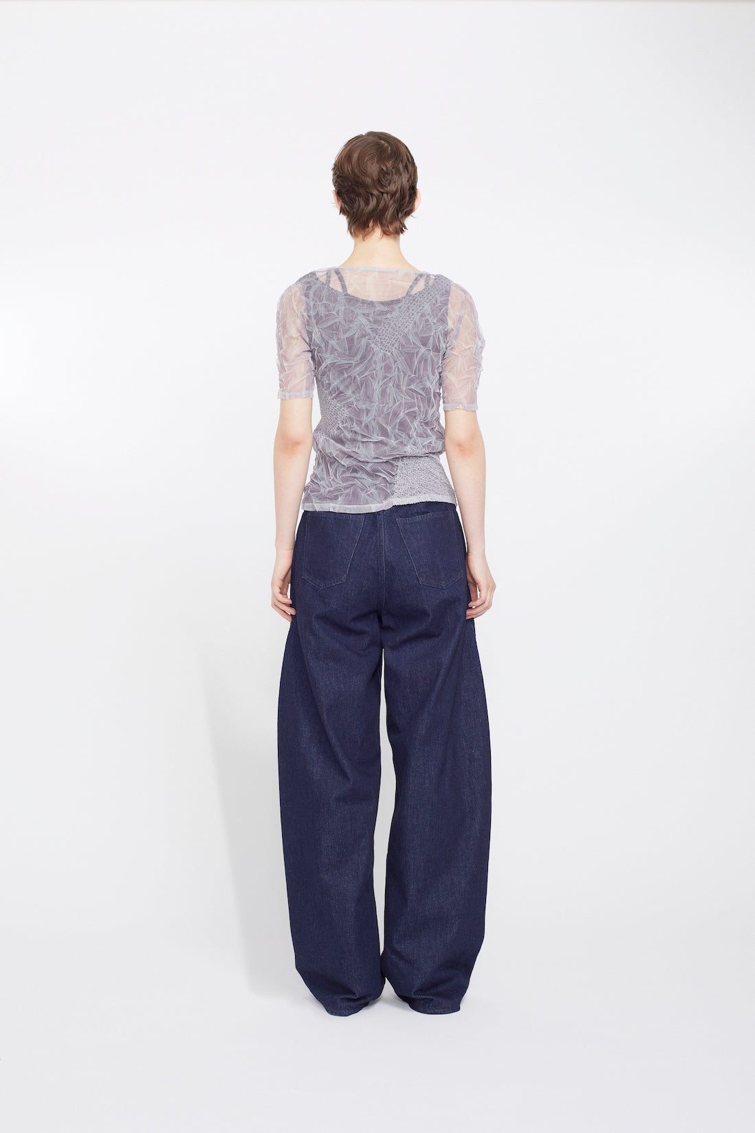 Nerine embroidered denim slacks (Indigo)