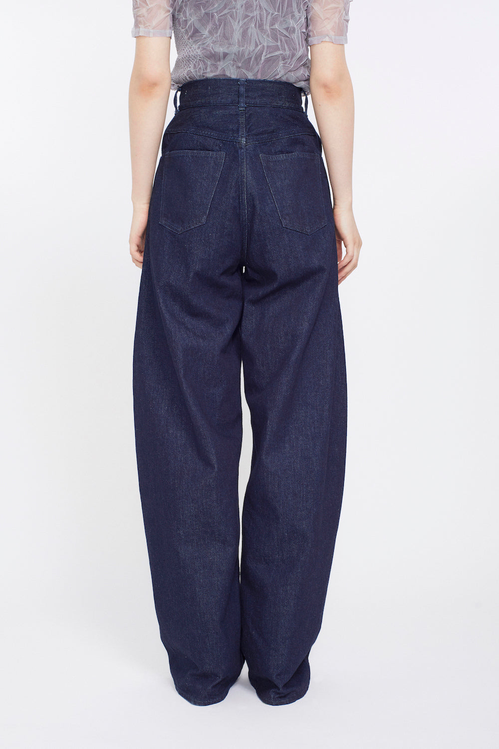 Nerine embroidered denim slacks (Indigo)