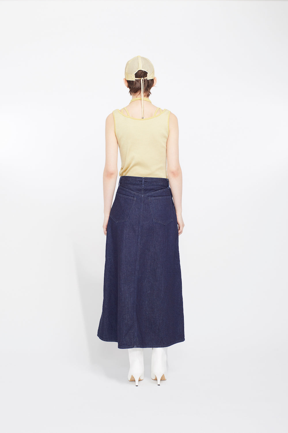 Nerine embroidered denim skirt (Indigo)