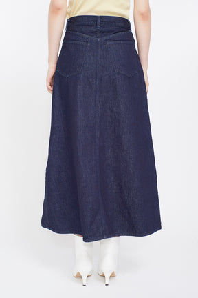 Nerine embroidered denim skirt (Indigo)