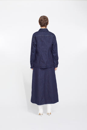 Nerine embroidered denim jacket (Indigo)