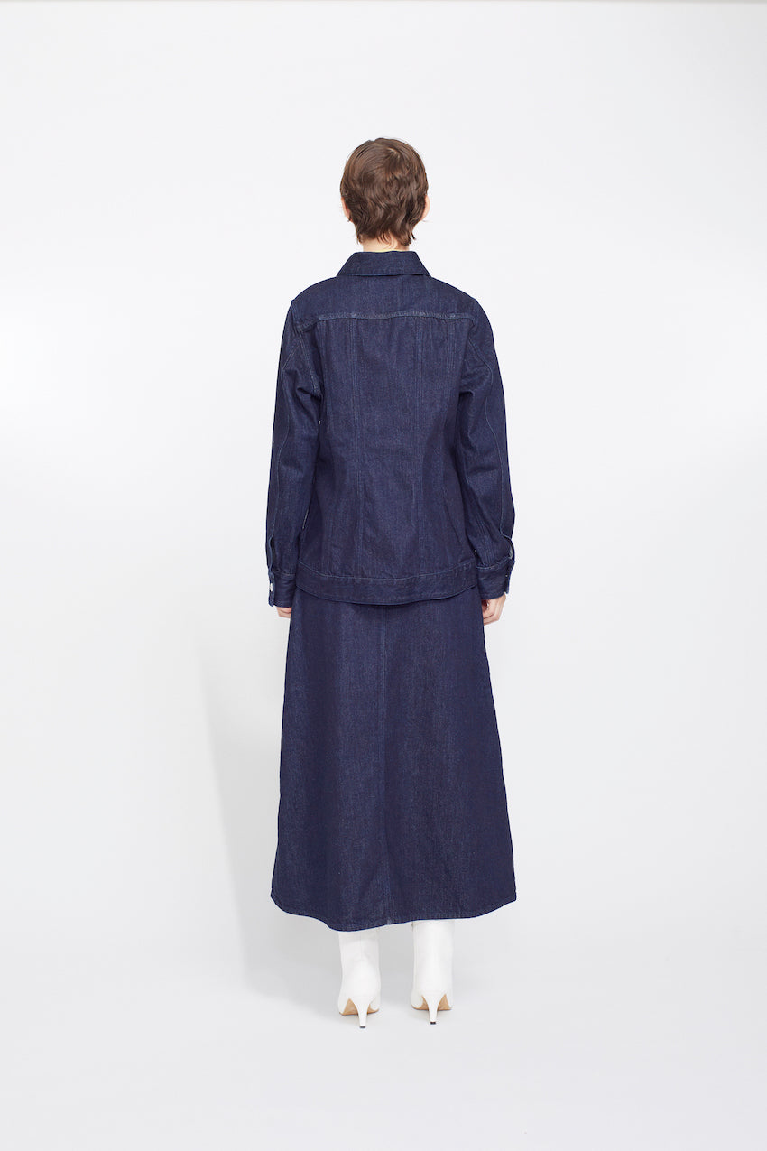 Nerine embroidered denim jacket (Indigo)