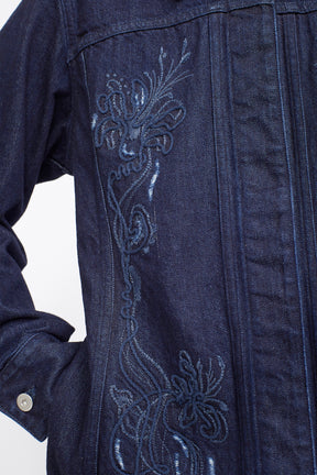 Nerine embroidered denim jacket (Indigo)