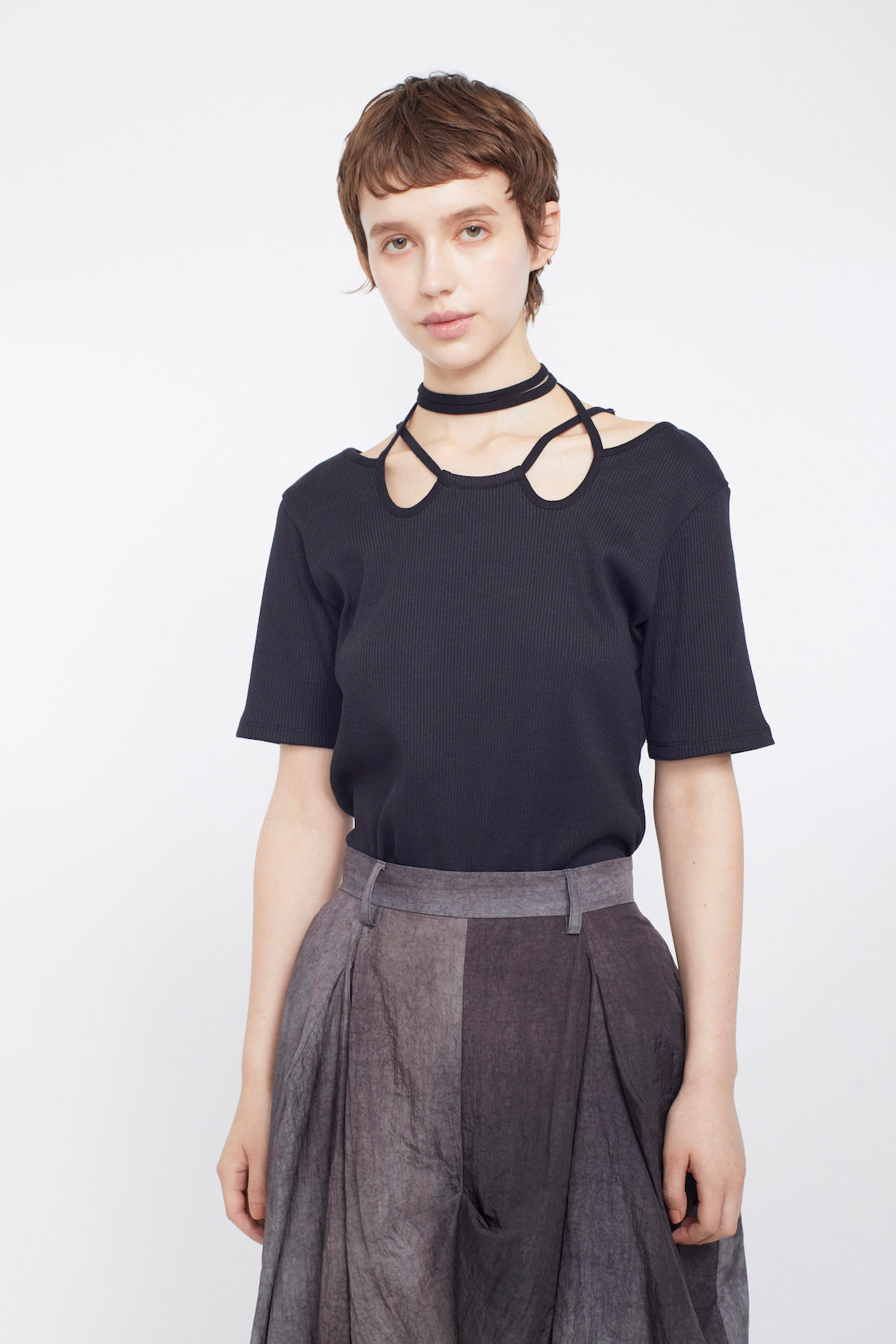 Ivy halfsleeve tops (Black)