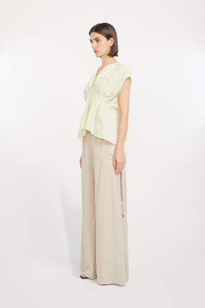 Glimmer embroidered slacks (Beige)