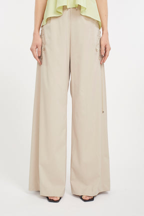 Glimmer embroidered slacks (Beige)