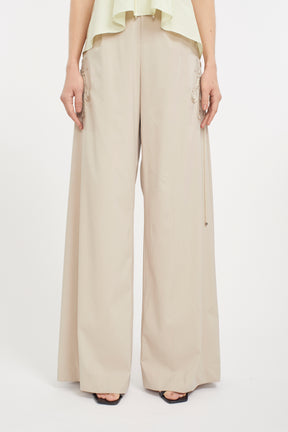 Glimmer embroidered slacks (Beige)