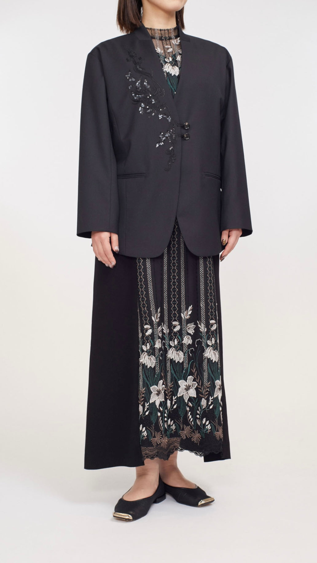 MURRAL Classic lace dress (Green)