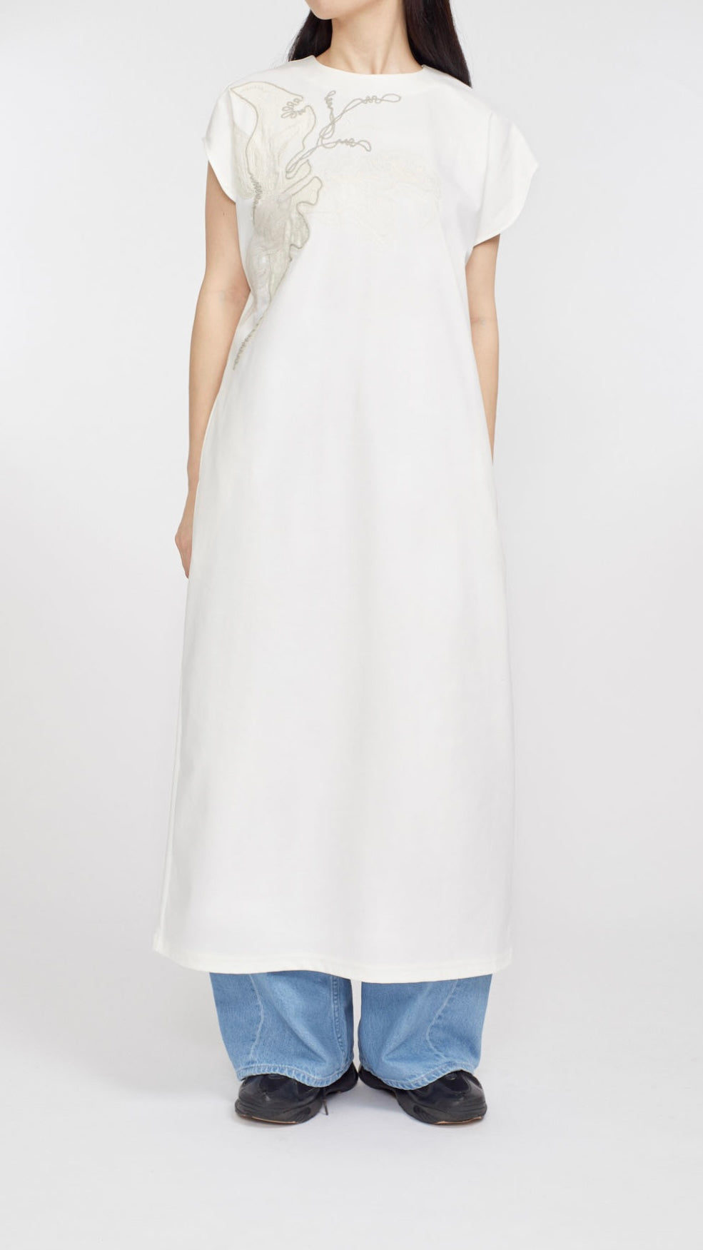 MURRAL Flutter patchwork embroidered dress (Black)