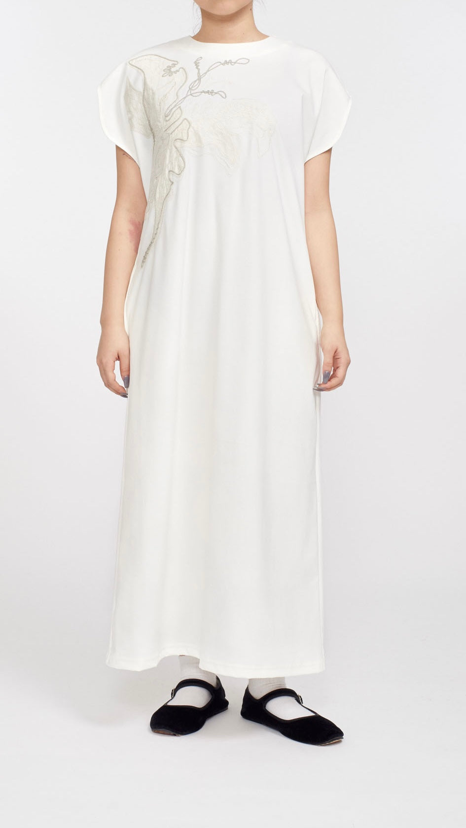 MURRAL Flutter patchwork embroidered dress (Black)