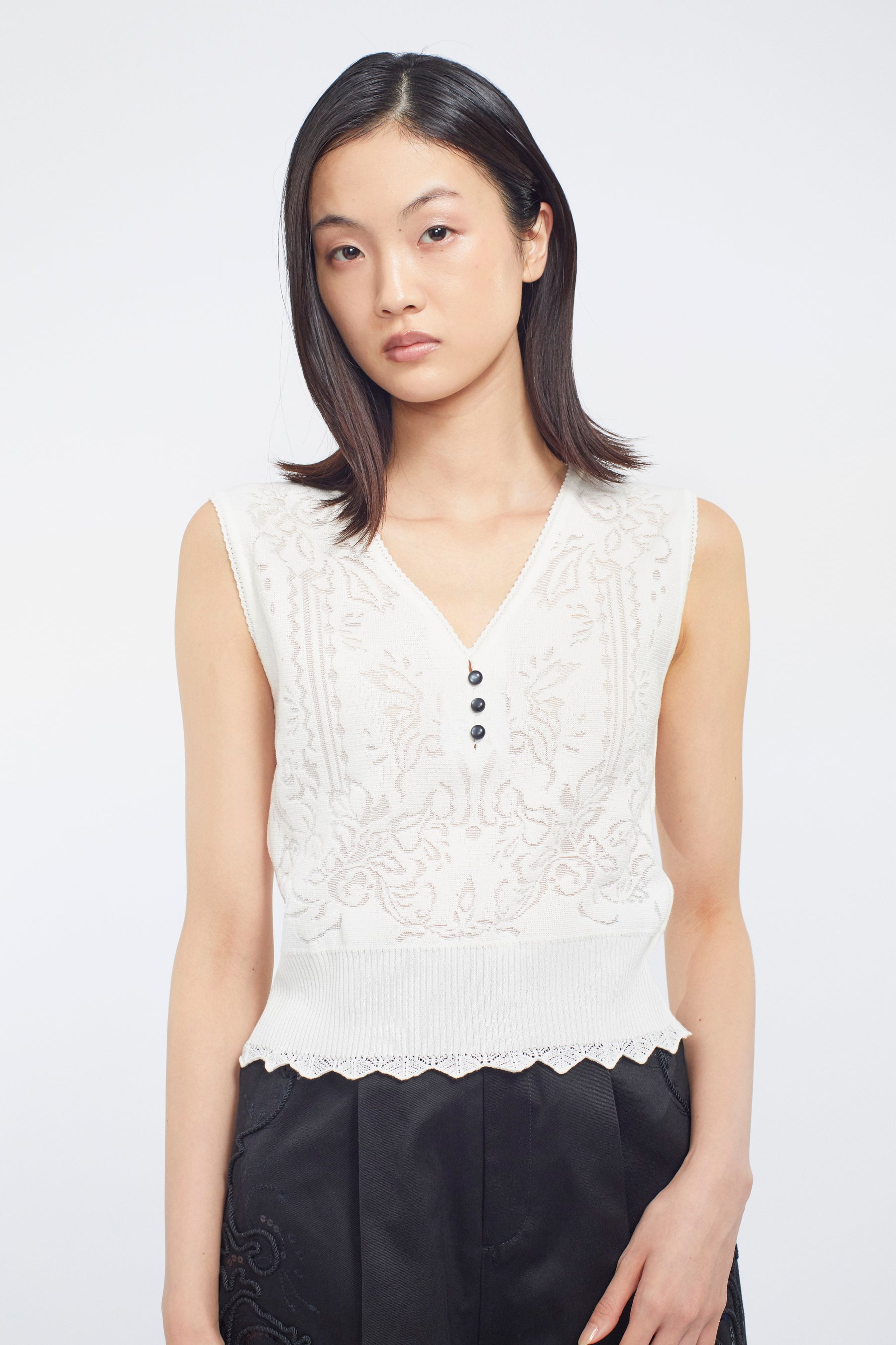 Mirror knit tank (White)