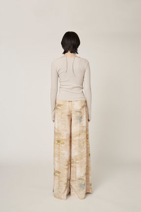 "Encounter" wide slacks (Beige)