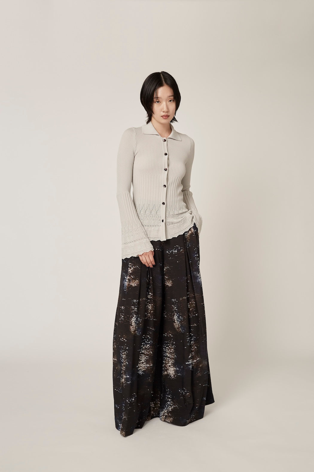 "Encounter" wide slacks (Black)