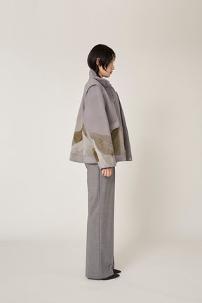 "Emerge" needle punch wool jacket (Gray)