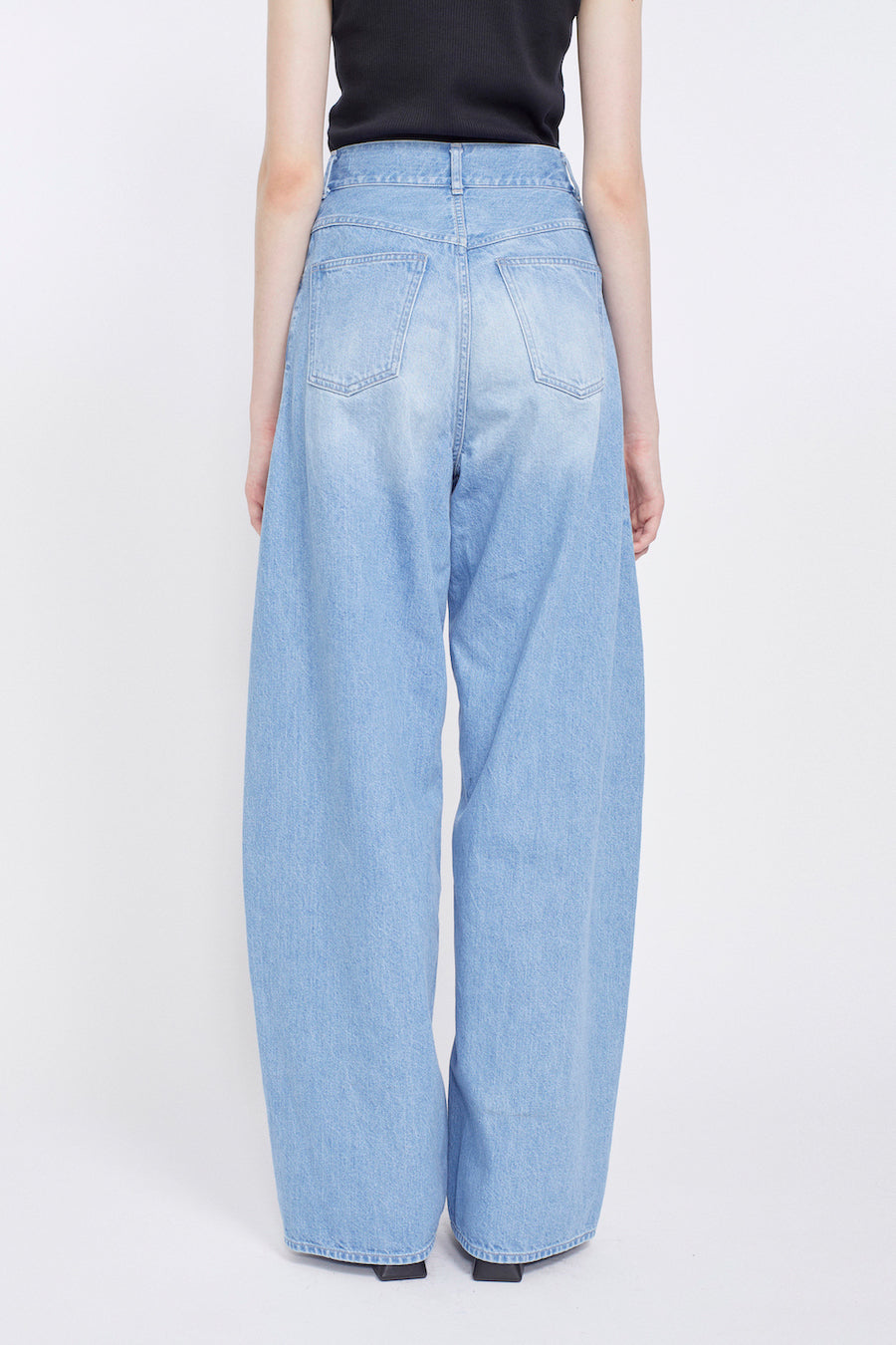 Nerine embroidered denim slacks (Blue)