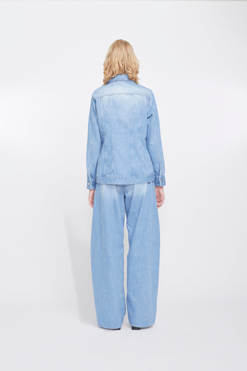 Nerine embroidered denim jacket (Blue)