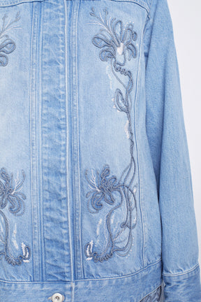 Nerine embroidered denim jacket (Blue)