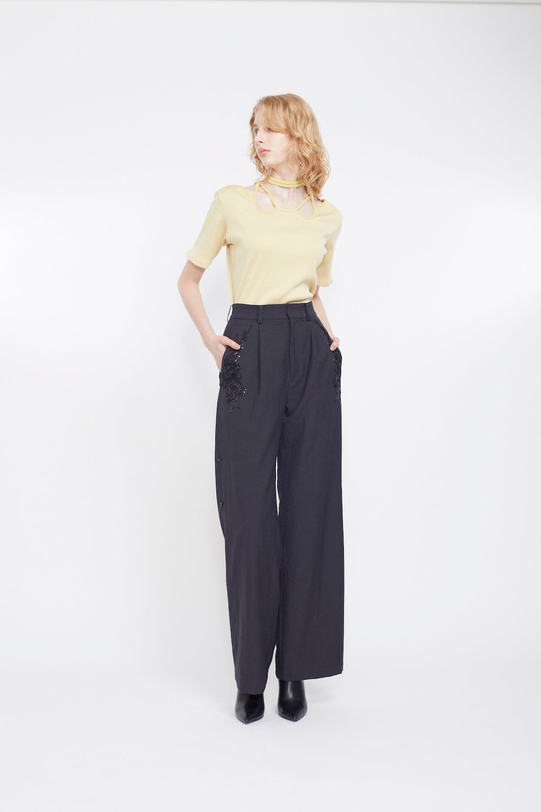 Ivy halfsleeve tops (Yellow)