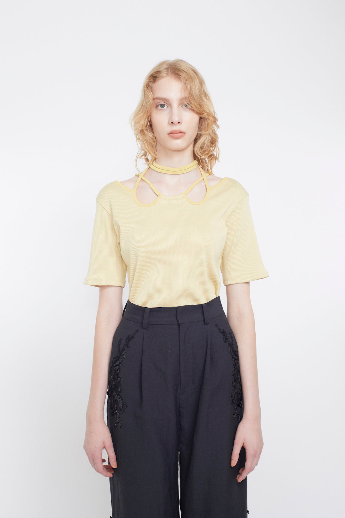 Ivy halfsleeve tops (Yellow)