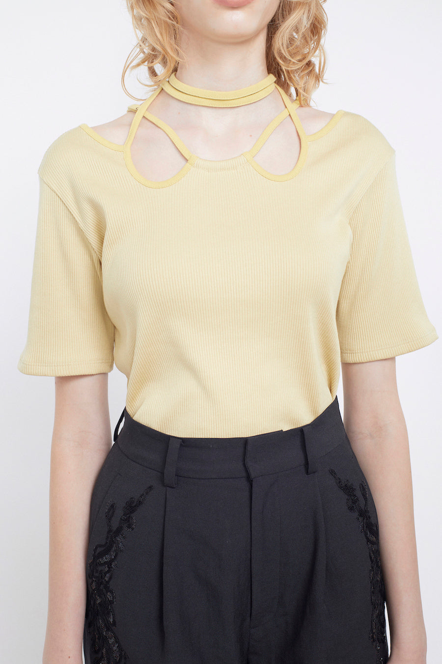 Ivy halfsleeve tops (Yellow)