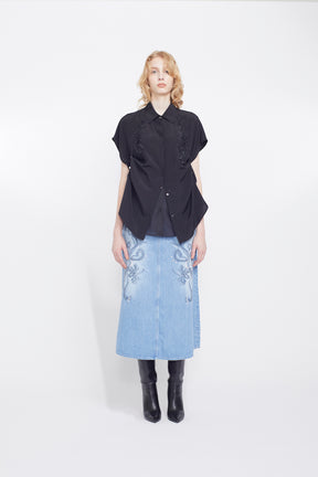 Veil embroidered shirt (Black)